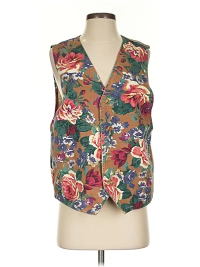 Pre-owned Assorted Brands Tank Top Brown Plunge Neckline Tops