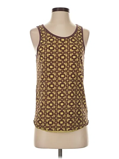 Pre-owned Assorted Brands Tank Top Brown Square Neckline Tops