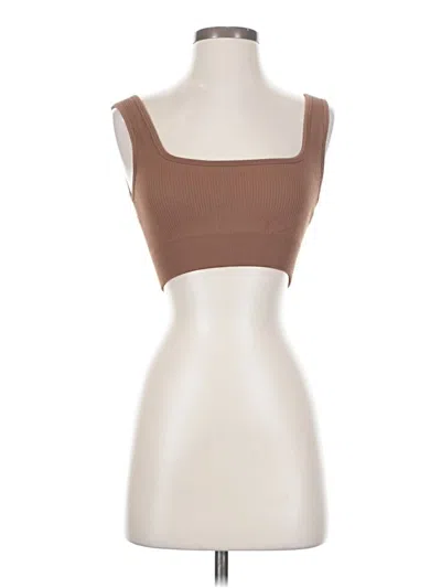 Pre-owned Assorted Brands Tank Top Brown Strapless Neckline Tops
