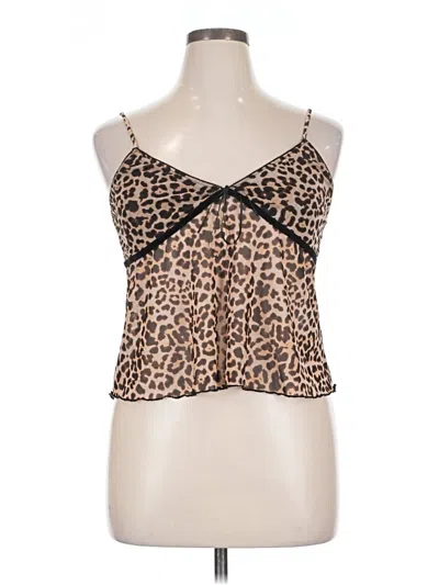 Pre-owned Assorted Brands Tank Top Brown Strapless Neckline Tops