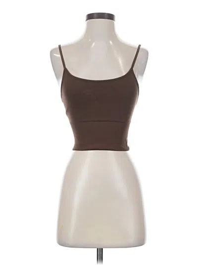 Pre-owned Assorted Brands Tank Top Brown Strapless Neckline Tops