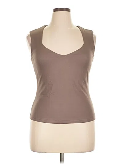Pre-owned Assorted Brands Tank Top Brown Strapless Neckline Tops