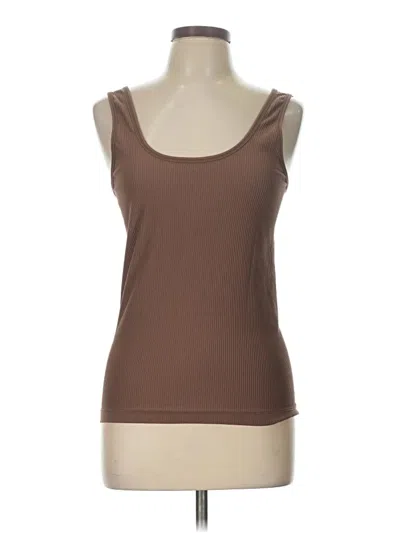 Pre-owned Assorted Brands Tank Top Brown Strapless Neckline Tops