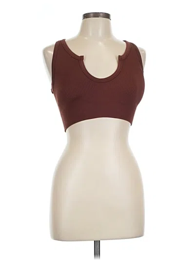Pre-owned Assorted Brands Tank Top Brown Strapless Neckline Tops