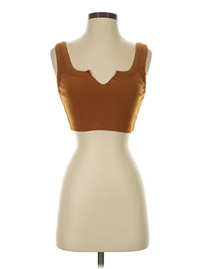 Pre-owned Assorted Brands Tank Top Brown Strapless Neckline Tops