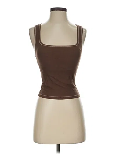 Pre-owned Assorted Brands Tank Top Brown Strapless Neckline Tops