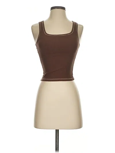 Pre-owned Assorted Brands Tank Top Brown Strapless Neckline Tops