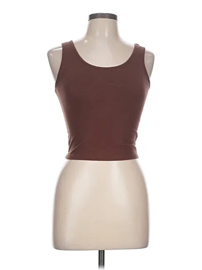 Pre-owned Assorted Brands Tank Top Brown Strapless Neckline Tops
