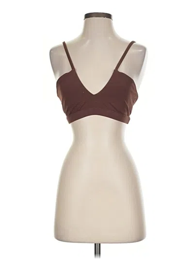 Pre-owned Assorted Brands Tank Top Brown Strapless Neckline Tops