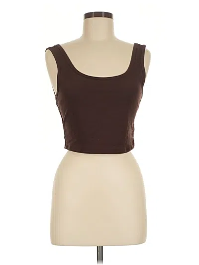 Pre-owned Assorted Brands Tank Top Brown Strapless Neckline Tops