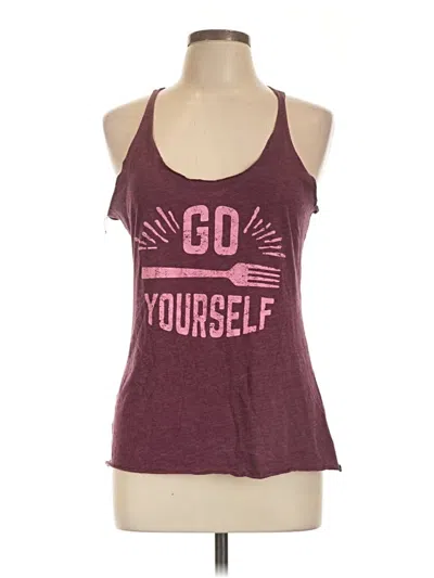 Pre-owned Assorted Brands Tank Top Burgundy Halter Neckline Tops