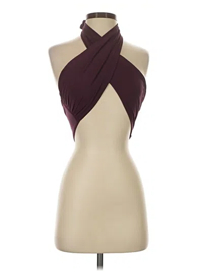 Pre-owned Assorted Brands Tank Top Burgundy Halter Neckline Tops