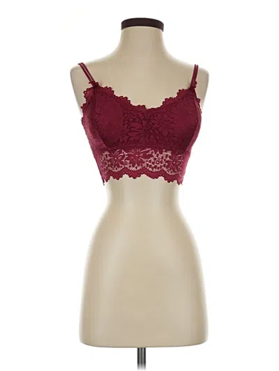 Pre-owned Assorted Brands Tank Top Burgundy Sweetheart Neckline Tops