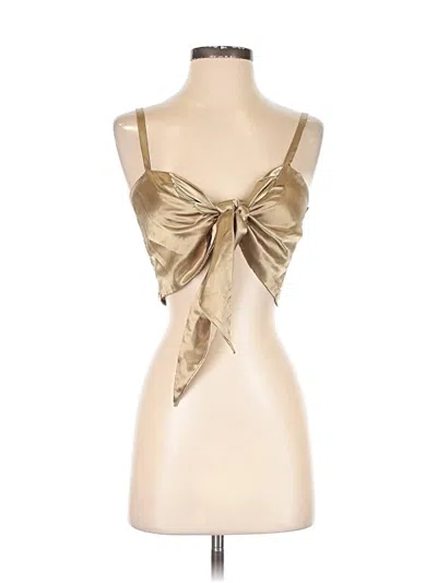 Pre-owned Assorted Brands Tank Top Gold Strapless Neckline Tops