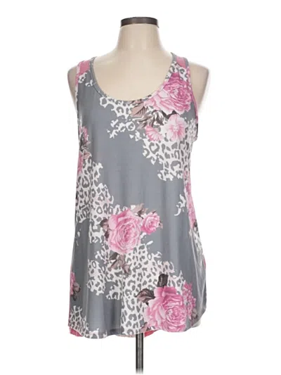 Pre-owned Assorted Brands Tank Top Gray Halter Neckline Tops