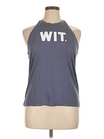 Pre-owned Assorted Brands Tank Top Gray Halter Neckline Tops