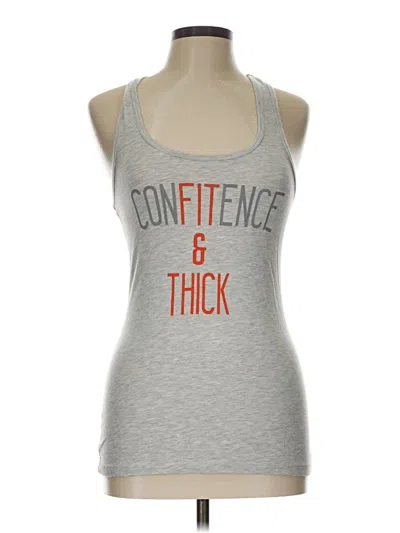Pre-owned Assorted Brands Tank Top Gray Halter Neckline Tops