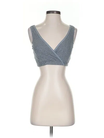 Pre-owned Assorted Brands Tank Top Gray Plunge Neckline Tops