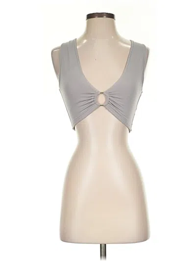 Pre-owned Assorted Brands Tank Top Gray Plunge Neckline Tops