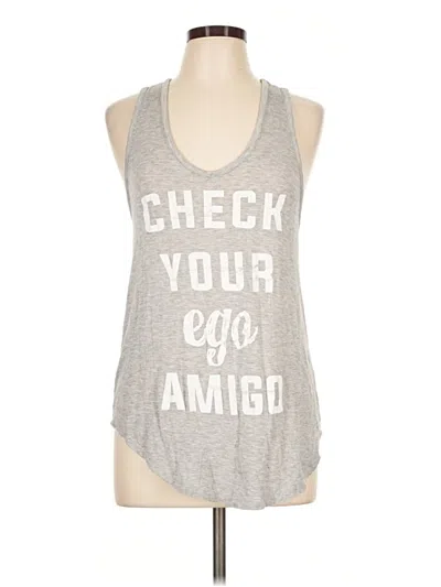 Pre-owned Assorted Brands Tank Top Gray Plunge Neckline Tops