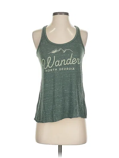 Pre-owned Assorted Brands Tank Top Green Halter Neckline Tops