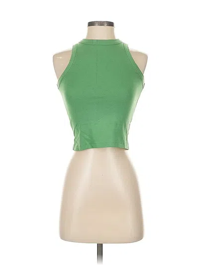 Pre-owned Assorted Brands Tank Top Green Halter Neckline Tops