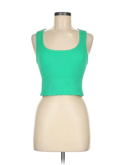 Pre-owned Assorted Brands Tank Top Green Halter Neckline Tops