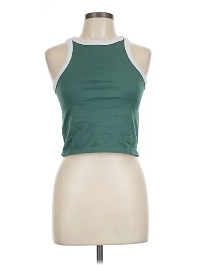 Pre-owned Assorted Brands Tank Top Green Halter Neckline Tops