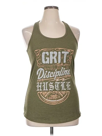 Pre-owned Assorted Brands Tank Top Green Halter Neckline Tops