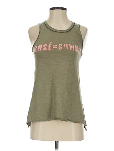 Pre-owned Assorted Brands Tank Top Green Halter Neckline Tops