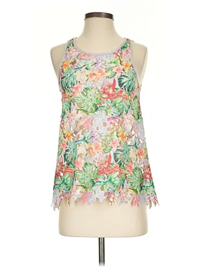 Pre-owned Assorted Brands Tank Top Green Halter Neckline Tops
