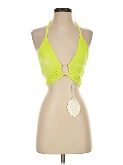 Pre-owned Assorted Brands Tank Top Green Halter Neckline Tops