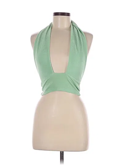 Pre-owned Assorted Brands Tank Top Green Halter Neckline Tops