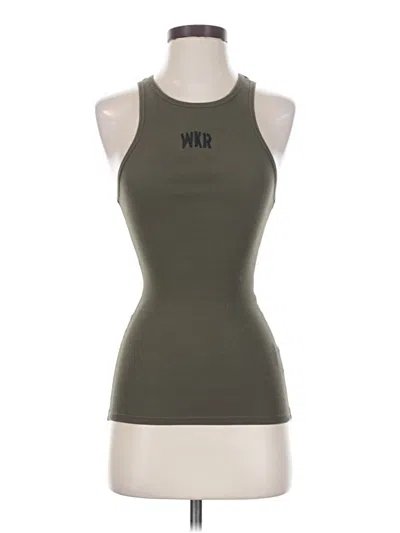 Pre-owned Assorted Brands Tank Top Green Halter Neckline Tops