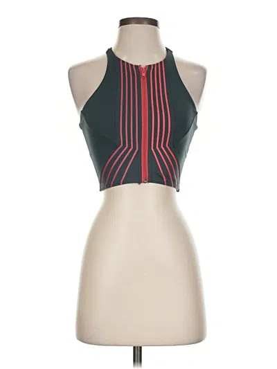 Pre-owned Assorted Brands Tank Top Green Halter Neckline Tops