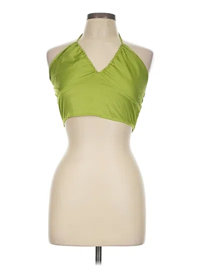 Pre-owned Assorted Brands Tank Top Green Halter Neckline Tops