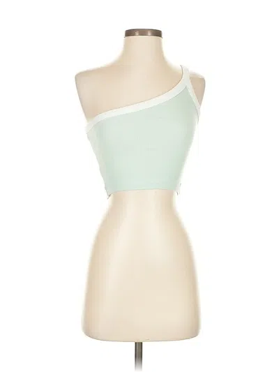 Pre-owned Assorted Brands Tank Top Green One Shoulder Neckline Tops