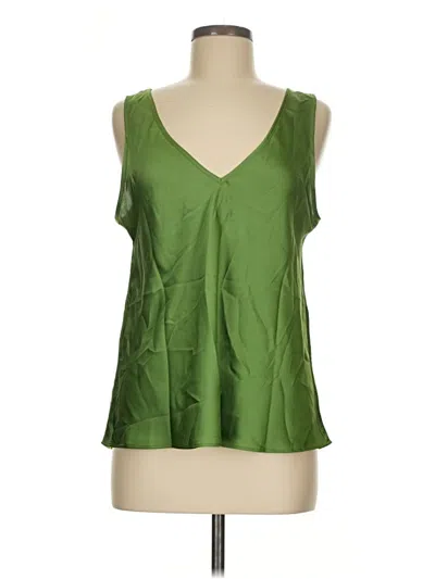 Pre-owned Assorted Brands Tank Top Green Plunge Neckline Tops