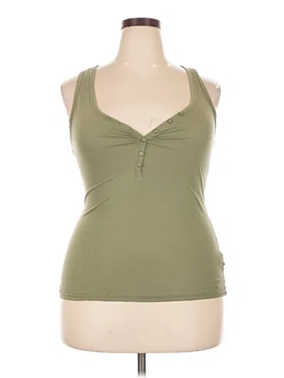 Pre-owned Assorted Brands Tank Top Green Plunge Neckline Tops