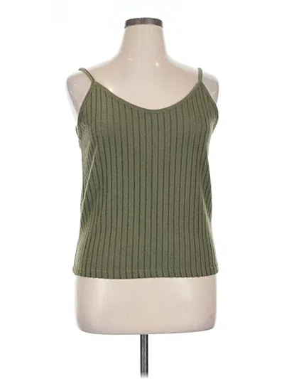 Pre-owned Assorted Brands Tank Top Green Strapless Neckline Tops