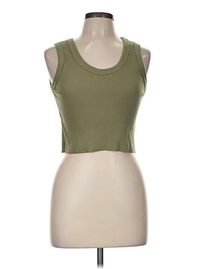 Pre-owned Assorted Brands Tank Top Green Strapless Neckline Tops