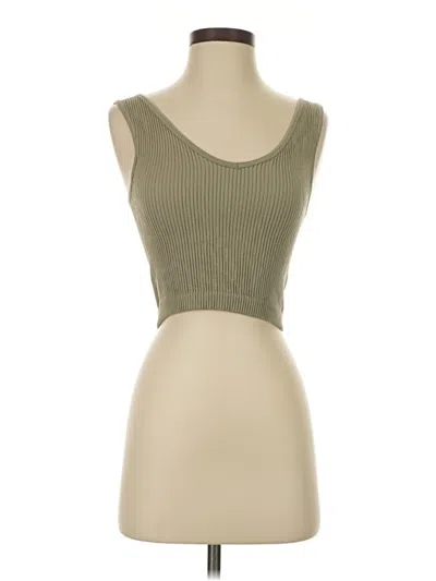Pre-owned Assorted Brands Tank Top Green Strapless Neckline Tops
