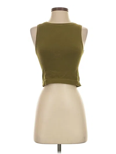 Pre-owned Assorted Brands Tank Top Green Strapless Neckline Tops