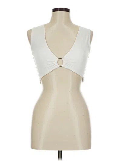 Pre-owned Assorted Brands Tank Top Ivory Halter Neckline Tops In White