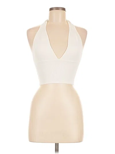 Pre-owned Assorted Brands Tank Top Ivory Halter Neckline Tops In White