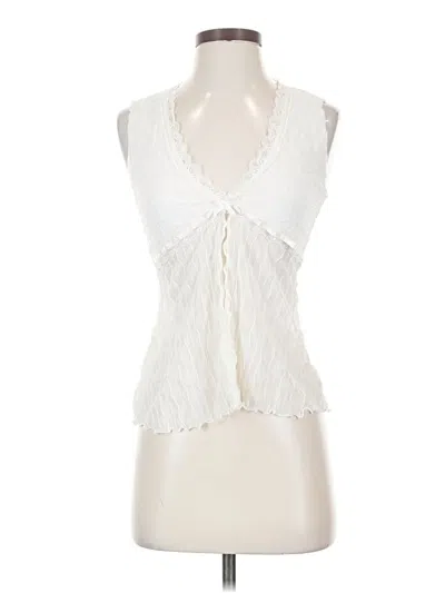 Pre-owned Assorted Brands Tank Top Ivory Plunge Neckline Tops In White