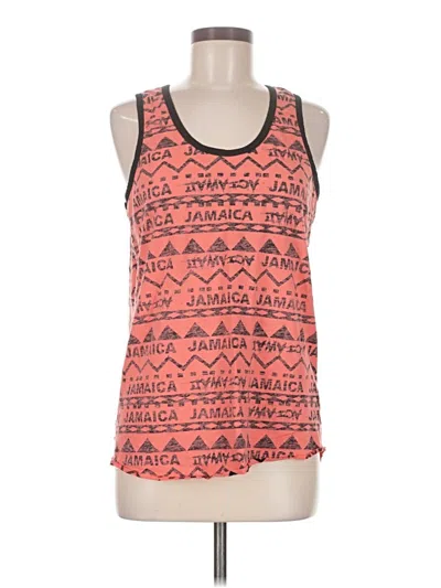 Pre-owned Assorted Brands Tank Top Orange Halter Neckline Tops