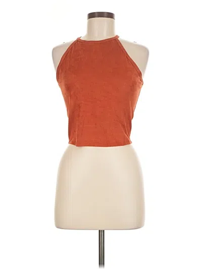 Pre-owned Assorted Brands Tank Top Orange Halter Neckline Tops