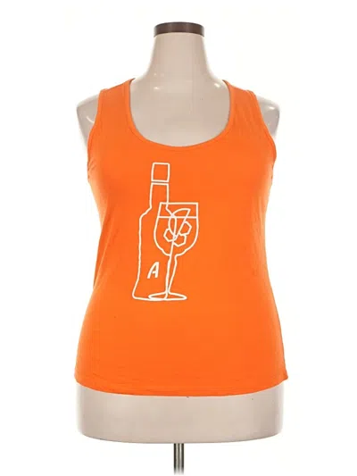 Pre-owned Assorted Brands Tank Top Orange Halter Neckline Tops
