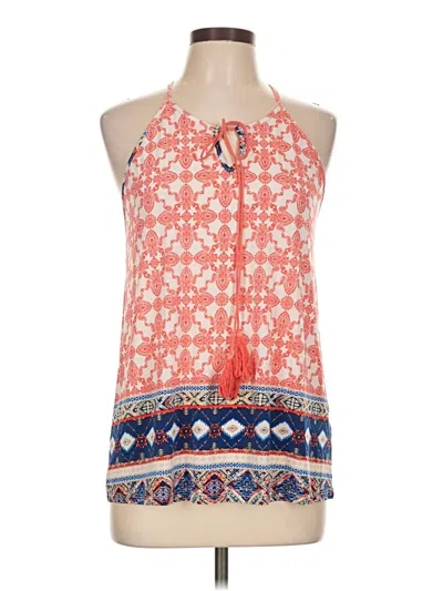 Pre-owned Assorted Brands Tank Top Orange Halter Neckline Tops